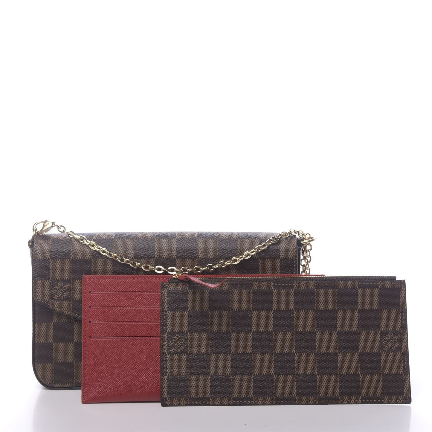 Damier Ebene Pochette Felicie Chain Wallet