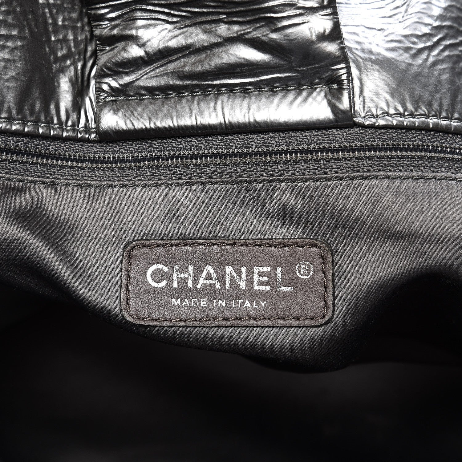 Chanel Vinyl Graphic Edge Accordion Flap Bag Silver 6 of 8