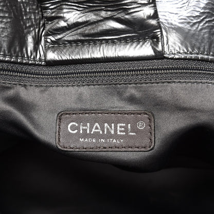 Chanel Vinyl Graphic Edge Accordion Flap Bag Silver 6 of 8
