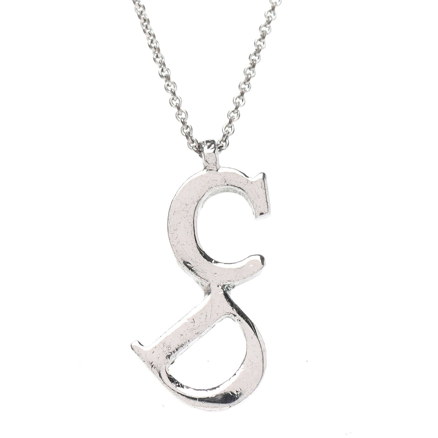 Christian Dior Metal CD Necklace Silver 2 of 4