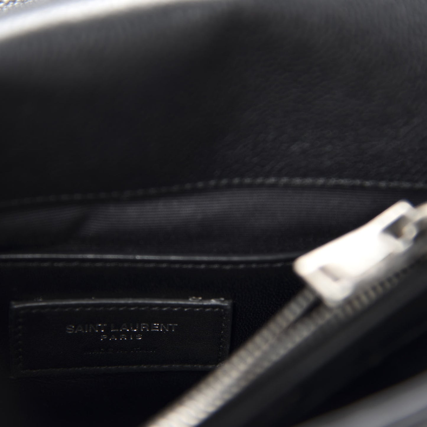 Sheepskin Matelasse Chevron Monogram Medium College Bag Black