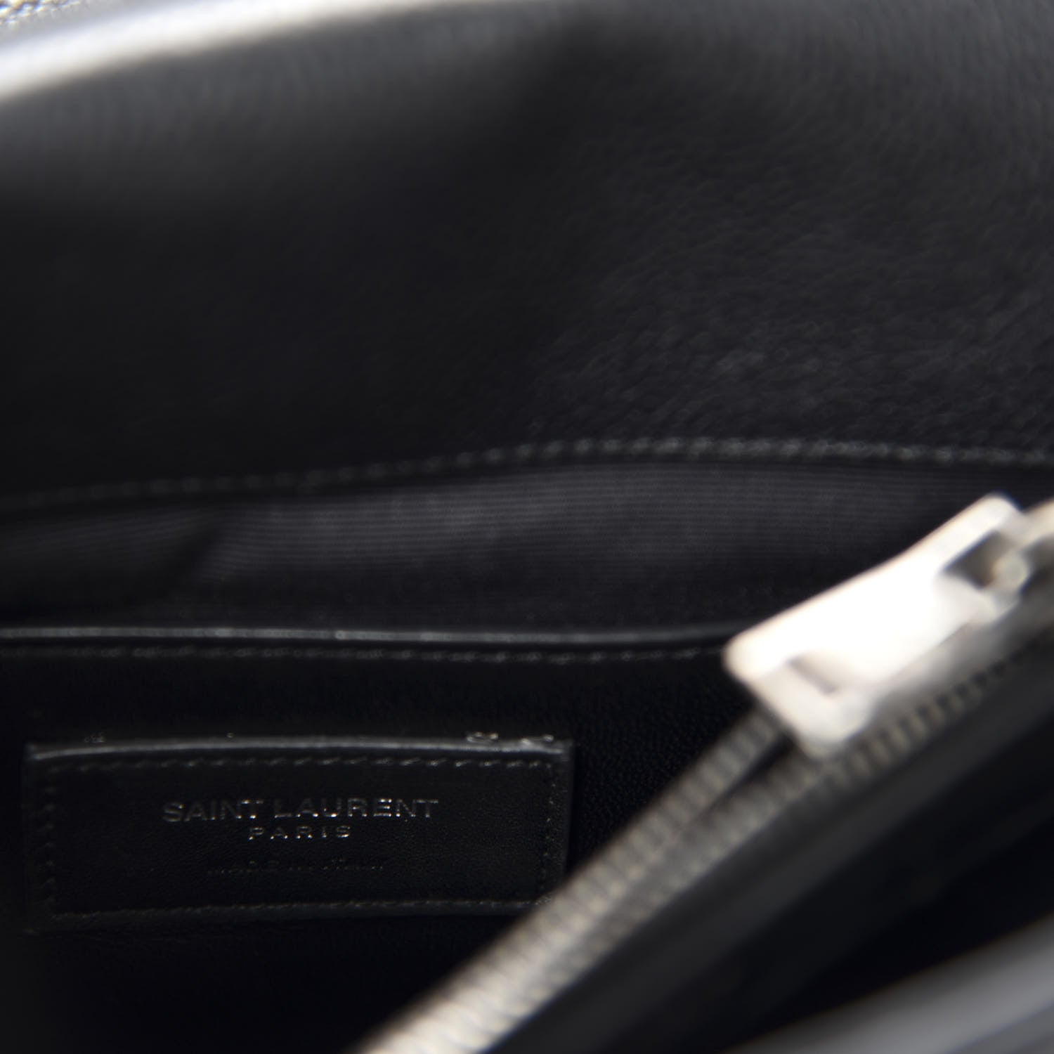 Saint Laurent Sheepskin Matelasse Chevron Monogram Medium College Bag Black 13 of 18