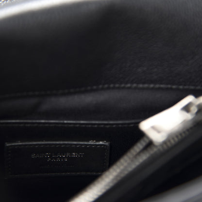 Saint Laurent Sheepskin Matelasse Chevron Monogram Medium College Bag Black 13 of 18
