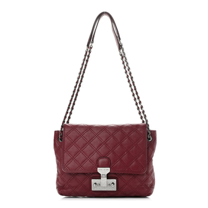 Marc Jacobs Lacquered Lambskin Quilted The Large Single Flap Bordeaux 1 of 15