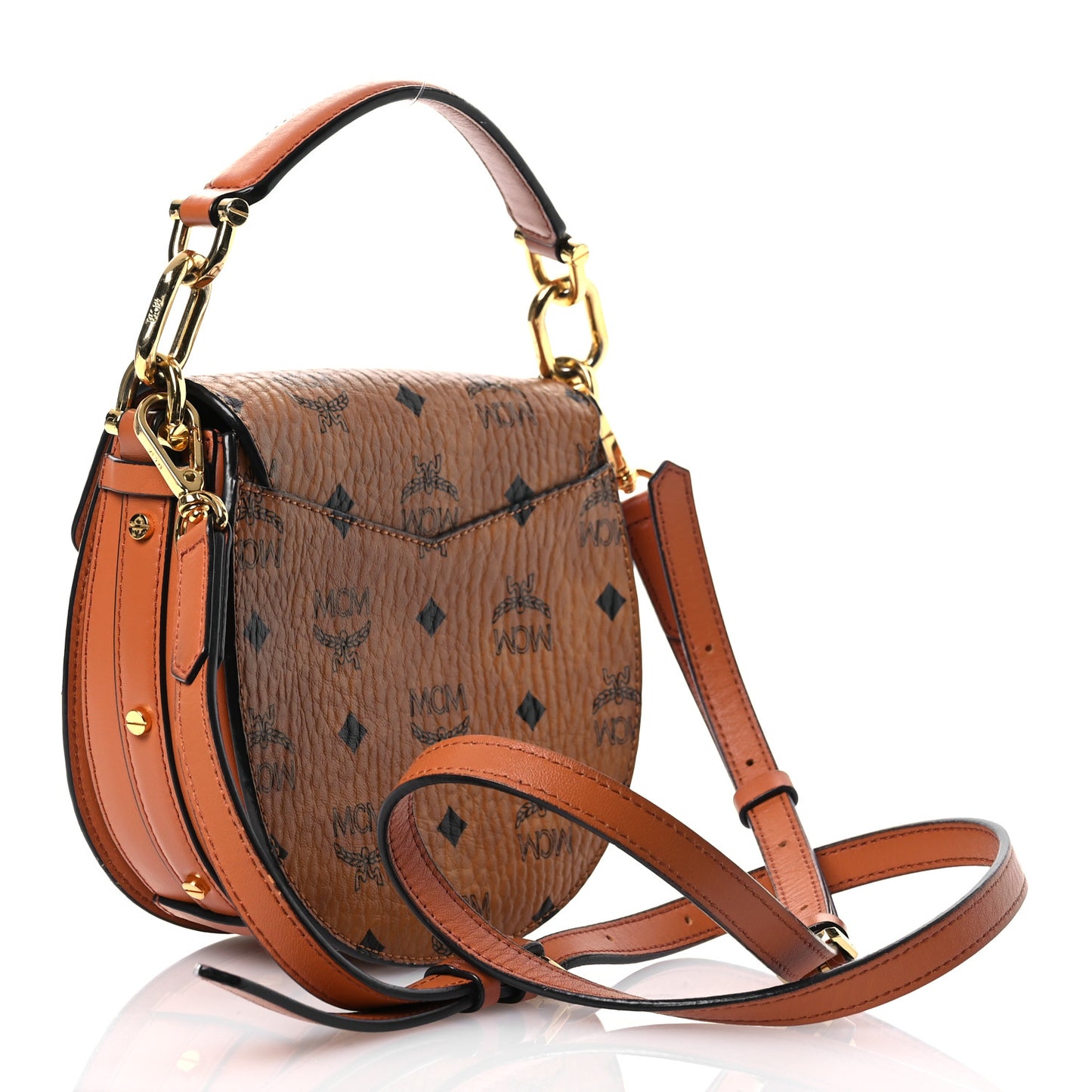 Visetos Mini Patricia Saddle Bag Cognac