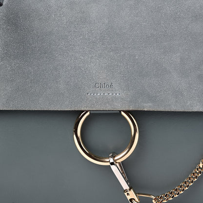 Chloe Suede Calfskin Medium Faye Shoulder Bag Cloudy Blue 11 of 11