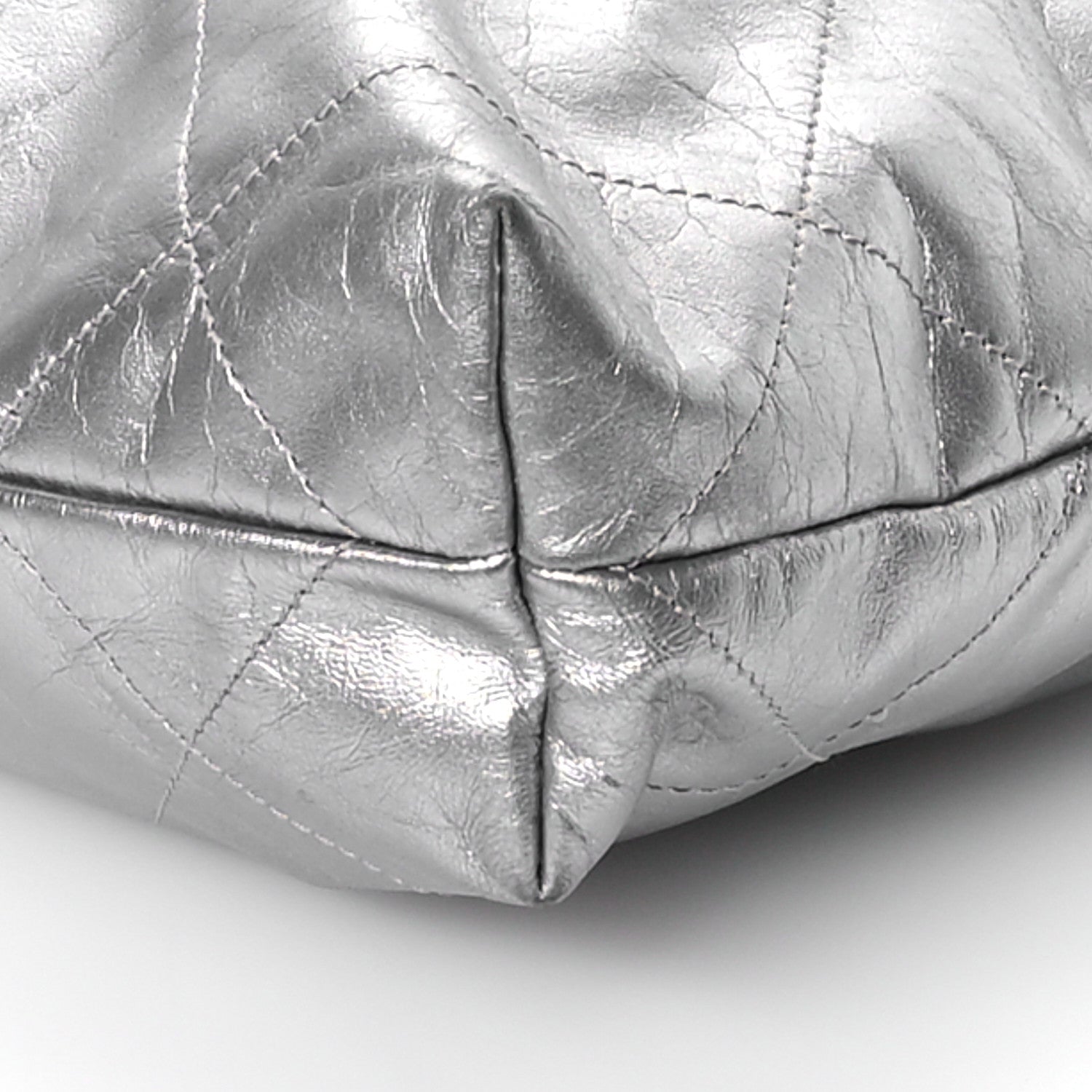Chanel Metallic Calfskin Quilted Small Chanel 22 Silver 11 of 13