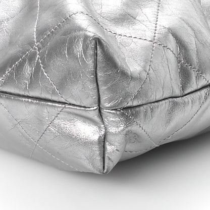 Chanel Metallic Calfskin Quilted Small Chanel 22 Silver 11 of 13