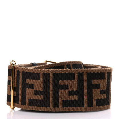Fendi Ribbon Vitello Seta FF 1974 Adjustable Strap You Fango Marrone Black 2 of 6
