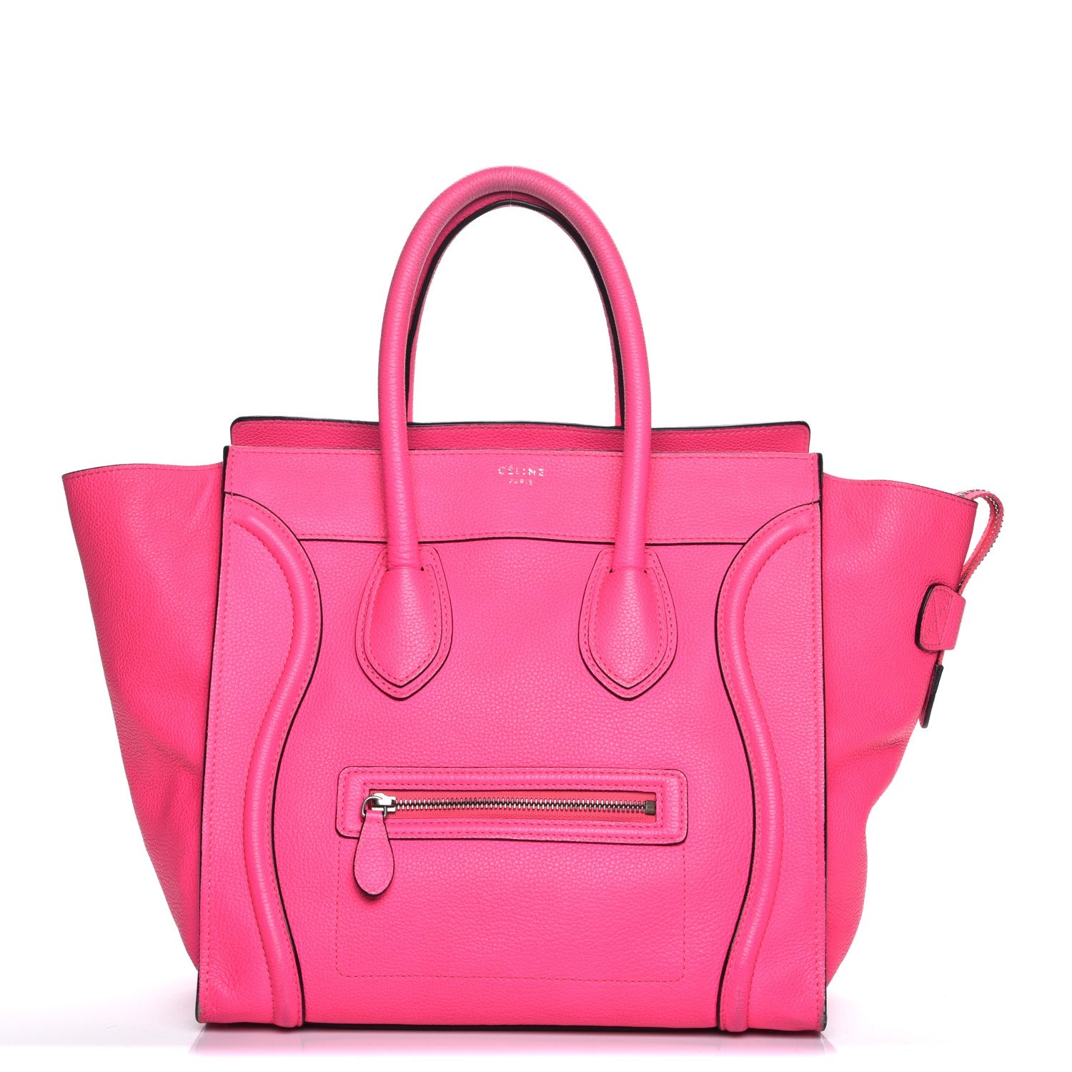 Celine Drummed Calfskin Mini Luggage Fluo Pink 1 of 7