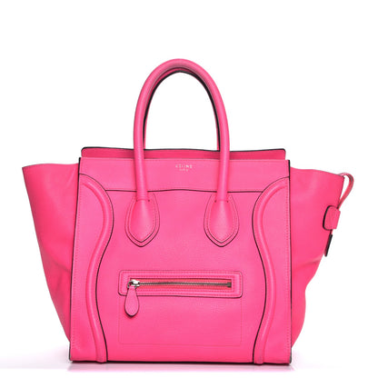Celine Drummed Calfskin Mini Luggage Fluo Pink 1 of 7