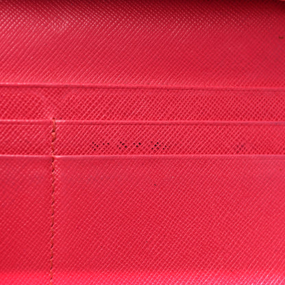 Prada Saffiano Metal Continental Flap Wallet Peonia 13 of 15