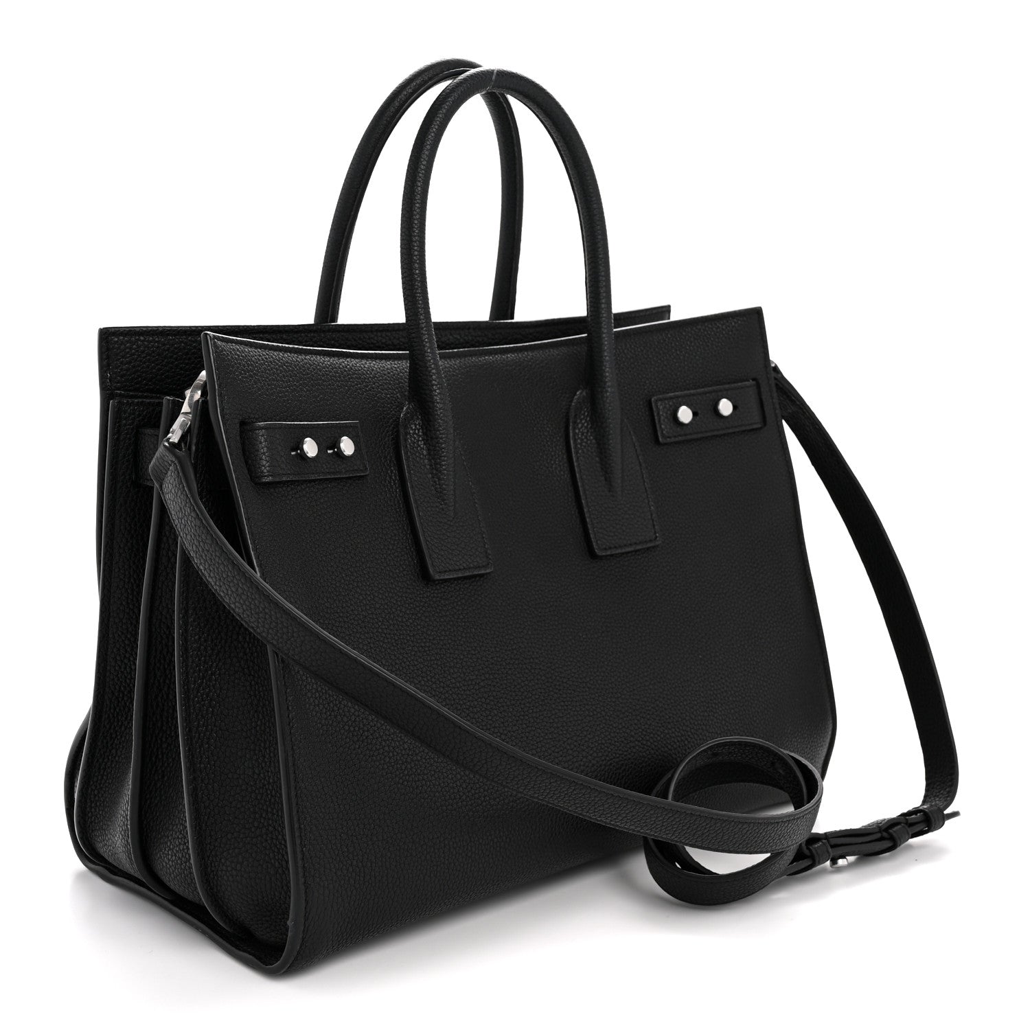 Saint Laurent Grained Calfskin Small Supple Sac De Jour Black 4 of 14