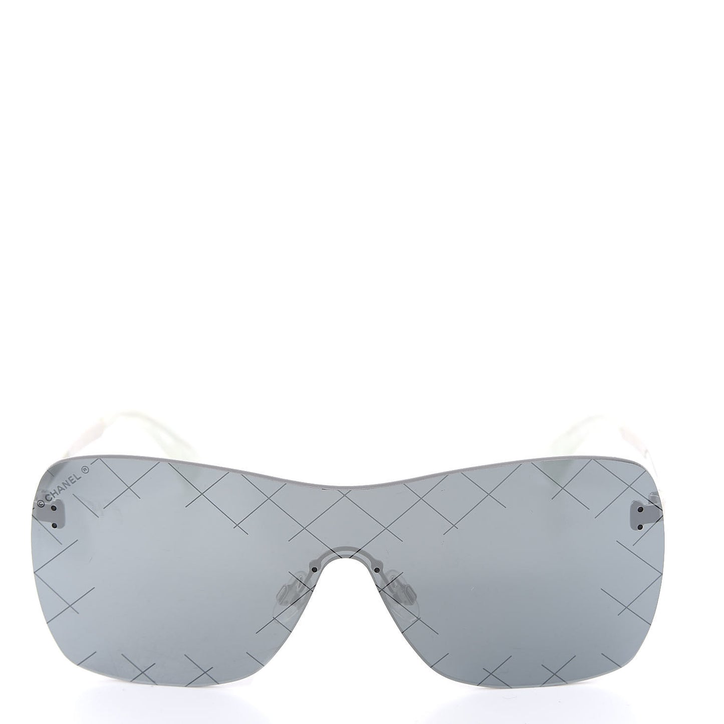 Shield Runway Sunglasses 4215 Silver Blue Mirror