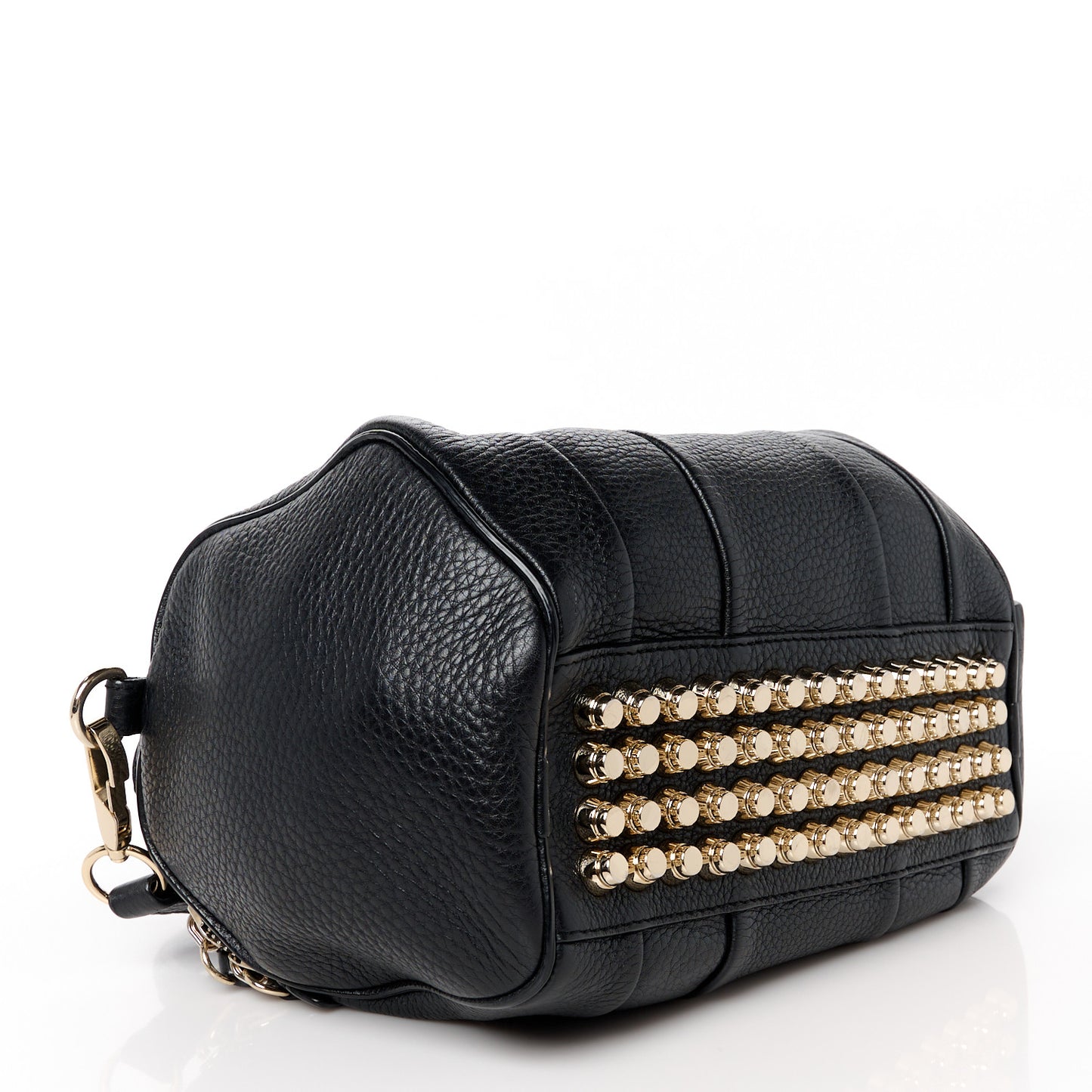 Pebbled Lambskin Mini Rockie Black Pale Gold Hardware