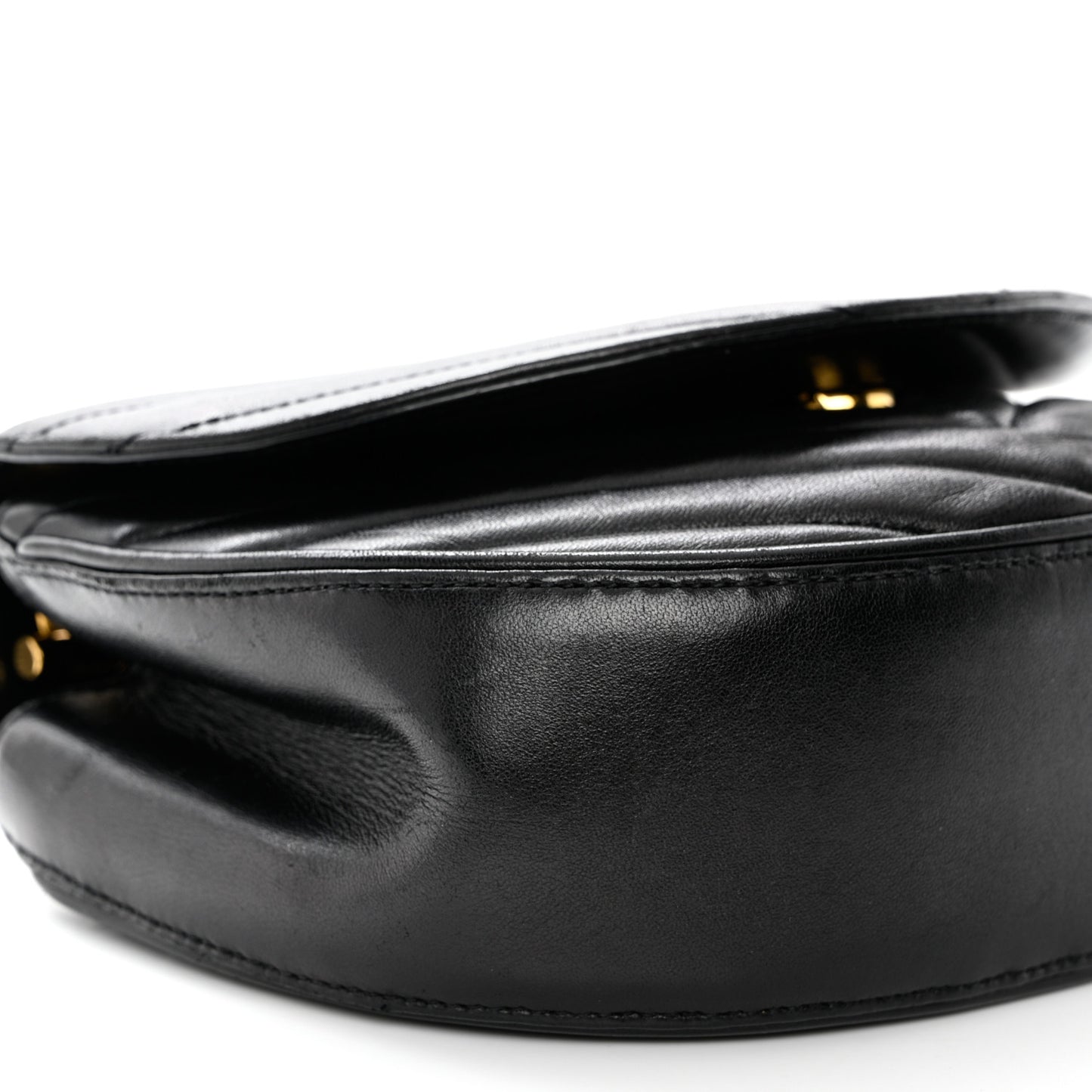 Lambskin Matelasse Chevron Monogram Bubble Chain Crossbody Black
