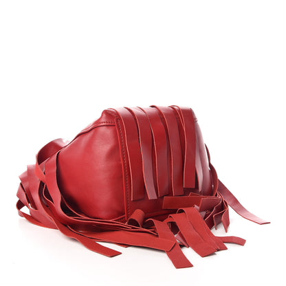Balenciaga Calfskin XS Fringe Laundry Cabas Red 5 of 7