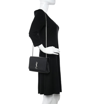 Saint Laurent Grain De Poudre Medium Classic Monogram Kate Satchel Black 2 of 11