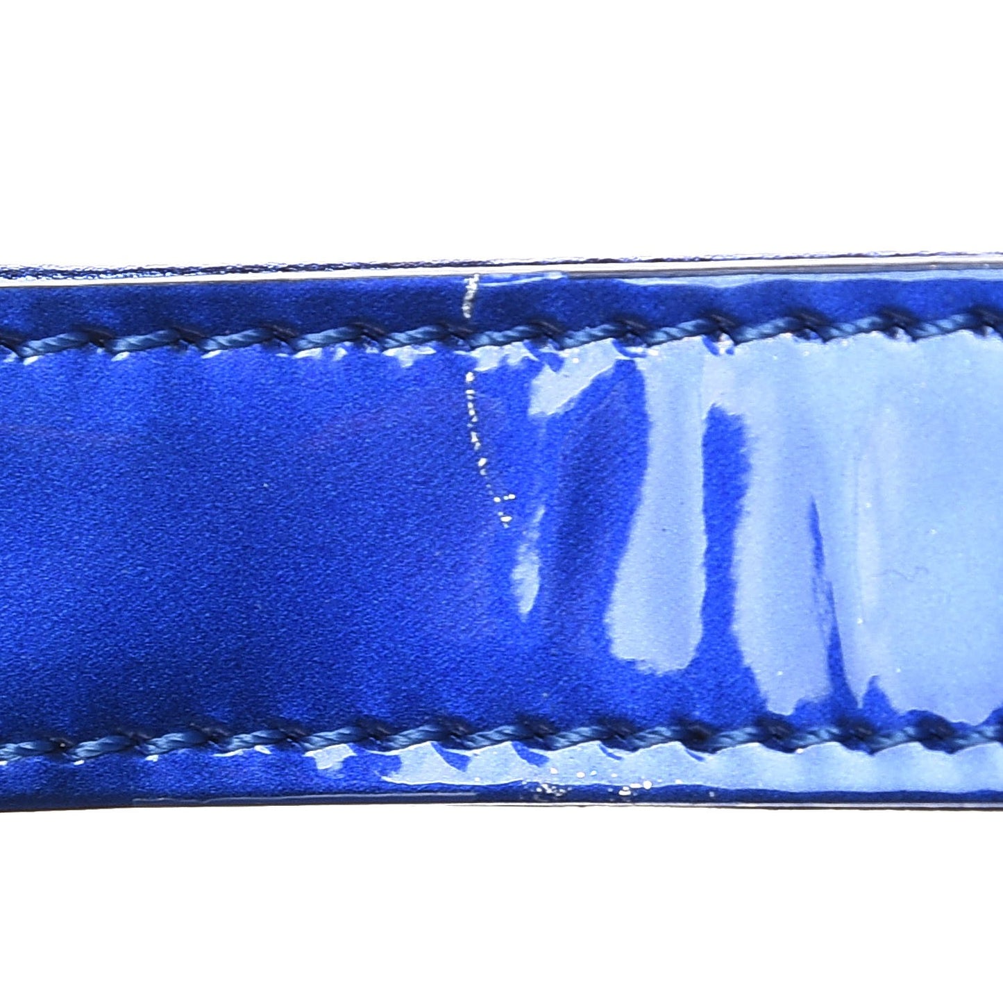 Metallic Patent Calfskin Quilted Small Boy Flap Blue