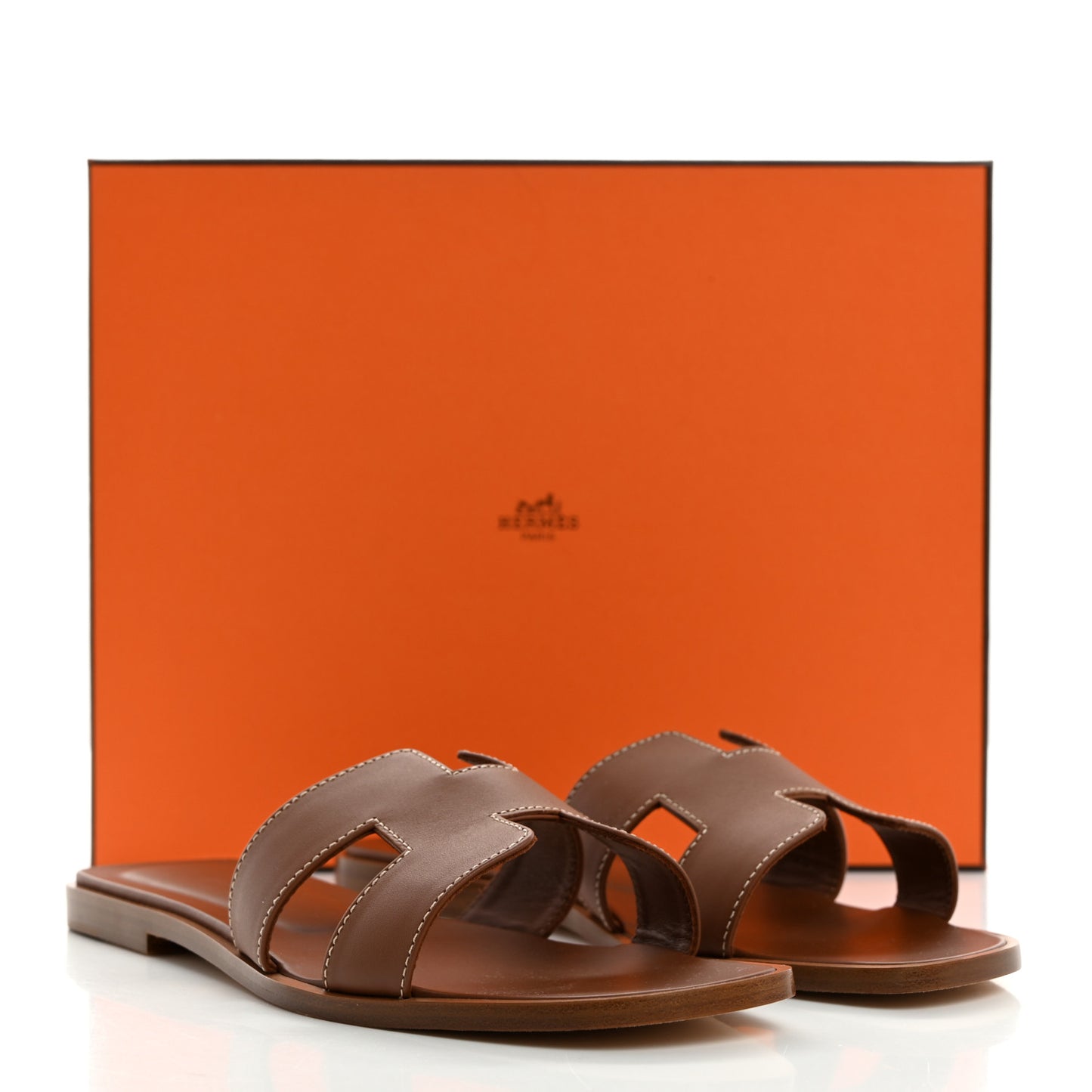 Box Calfskin Oran Sandals 38 Gold