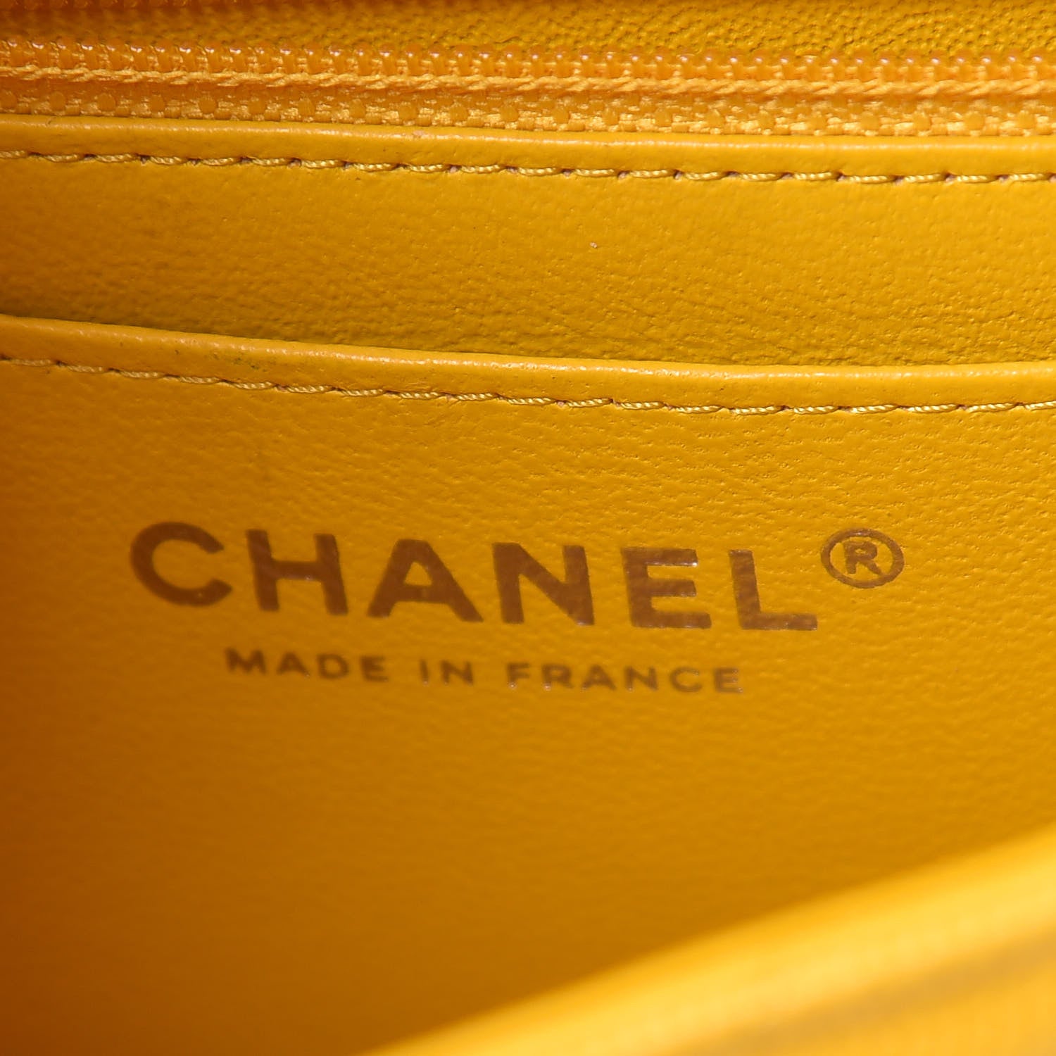 Chanel Caviar Chevron Quilted Mini Rectangular Flap Yellow 6 of 14