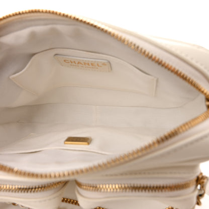 Chanel Calfskin Quilted Small Camera Case White 5 of 11