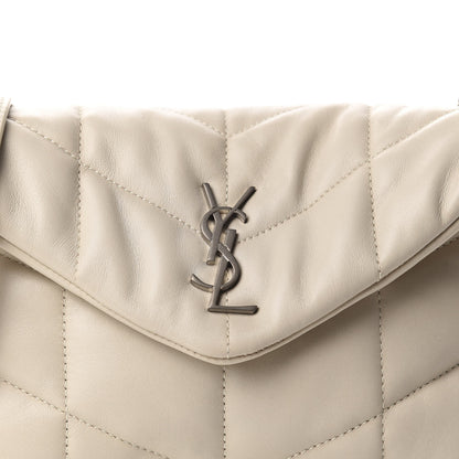 Saint Laurent Lambskin Quilted Toy Loulou Puffer Monogram Chain Satchel Crema Soft 11 of 11