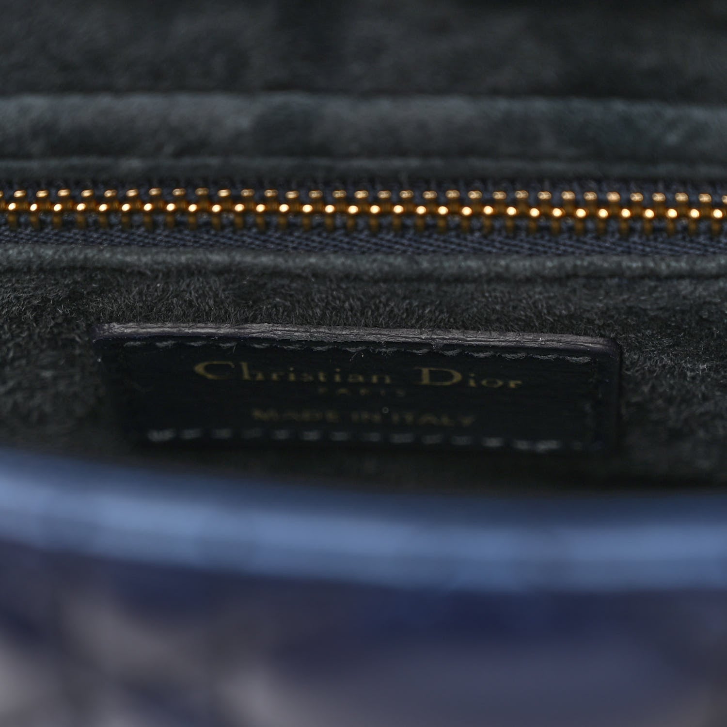 Christian Dior Metallic Lambskin Cannage Small My ABCDior Lady Dior Blue 6 of 9