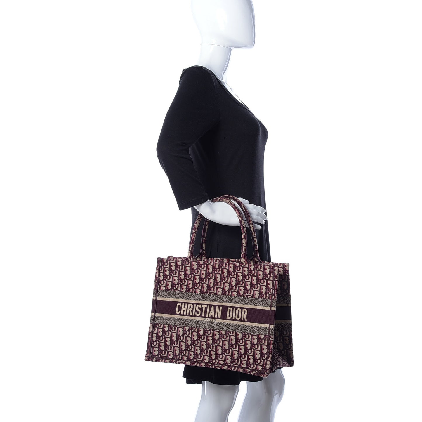 Oblique Medium Book Tote Burgundy Multicolor