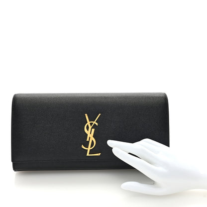 Saint Laurent Grain De Poudre Monogram Cassandre Clutch Black 2 of 6