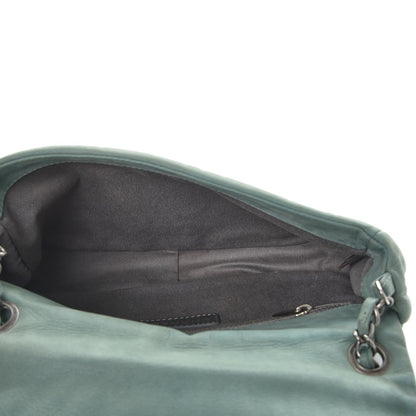 Chanel Iridescent Calfskin Glint Flap Green 5 of 8