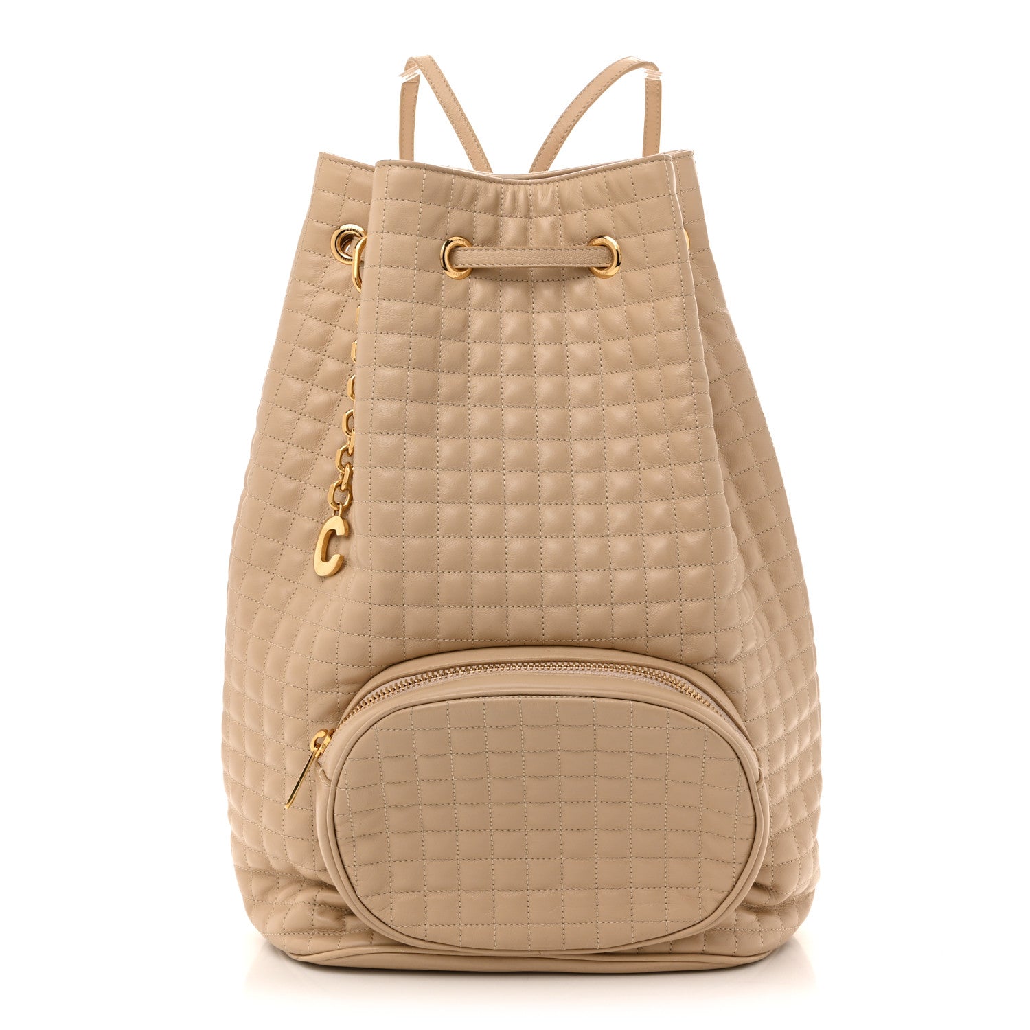 Celine Calfskin Quilted Medium C Backpack Beige 1 of 14