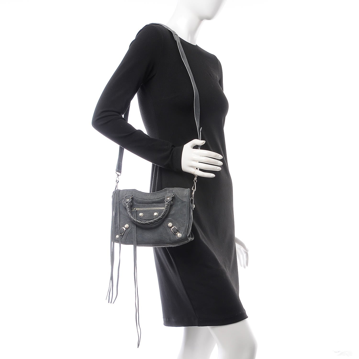 Balenciaga Baby Daim Suede Marble Hardware Mini City Grey 2 of 8