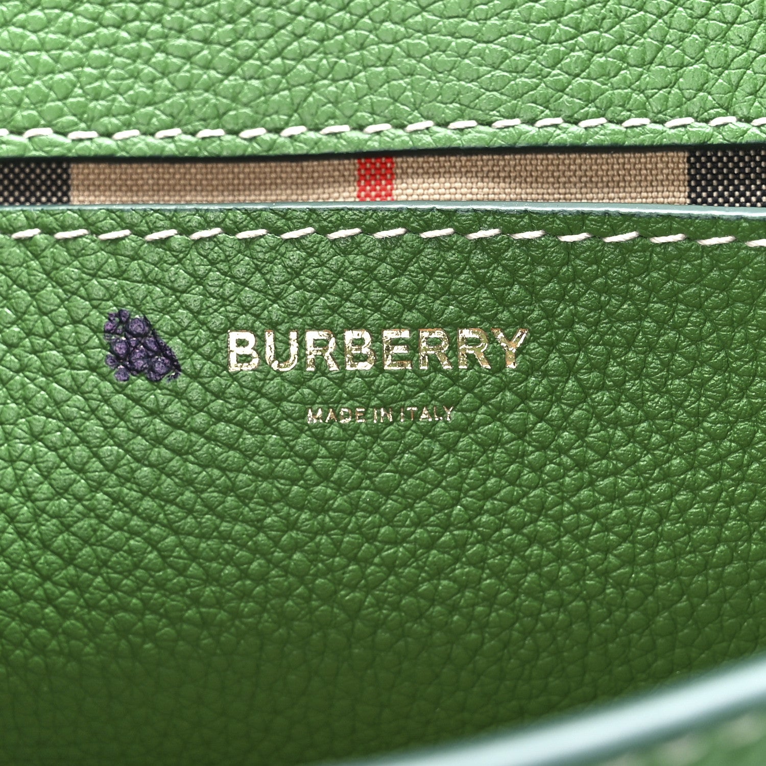 Burberry Grainy Calfskin Vintage Check Note Crossbody Bag Ivy Green 6 of 11