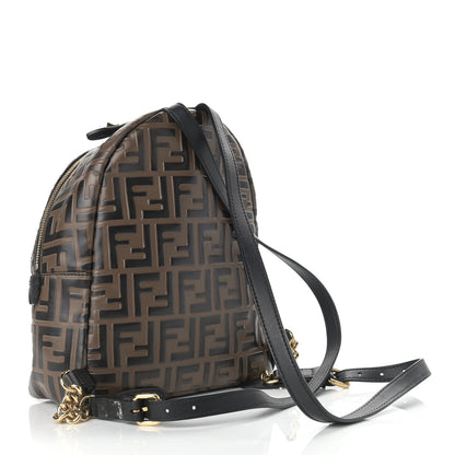 Fendi Vitello Bi-Color FF 1974 Embossed Mini Backpack Maya Black 3 of 14