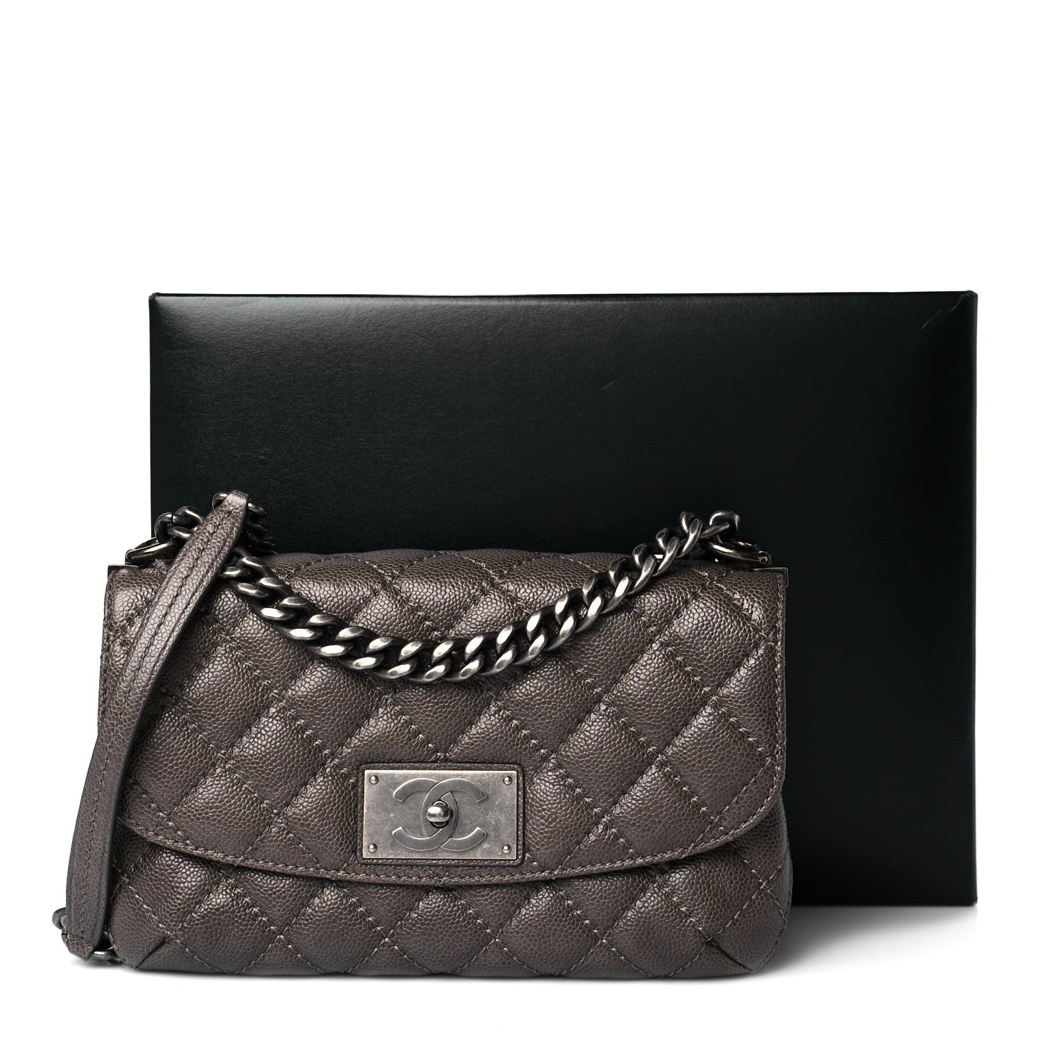 Chanel Glazed Caviar Flap Khaki 11 of 11