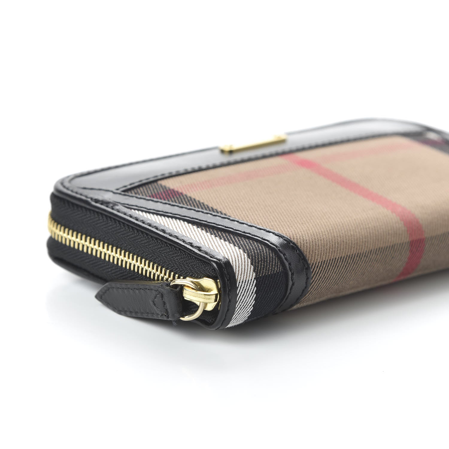 Burberry House Check Bridle Calfskin Ziggy Zip Around Wallet Black 6 of 9
