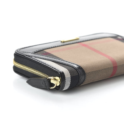 Burberry House Check Bridle Calfskin Ziggy Zip Around Wallet Black 6 of 9