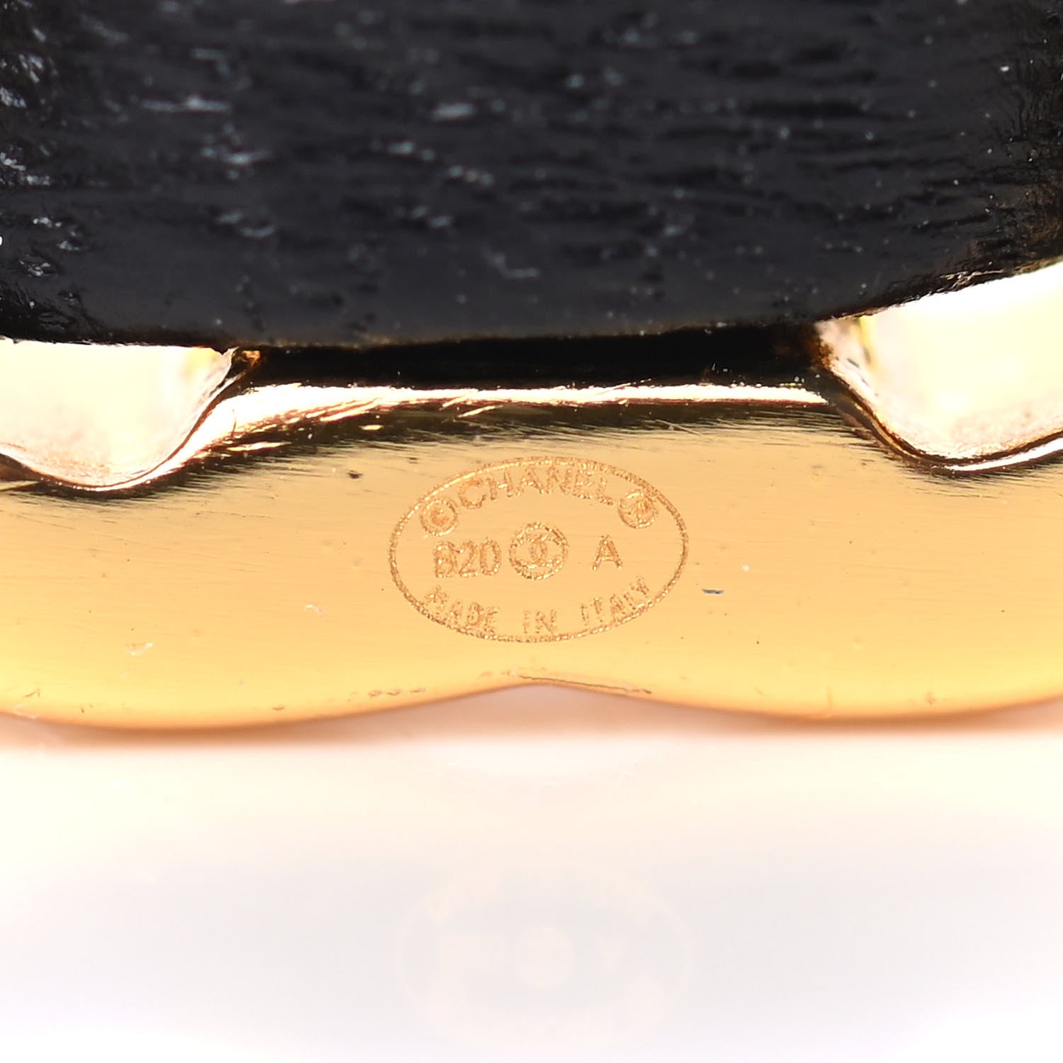 Chanel Lambskin Pearl CC Cuff Bracelet M Black Gold 3 of 3