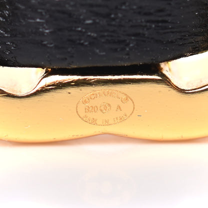 Chanel Lambskin Pearl CC Cuff Bracelet M Black Gold 3 of 3
