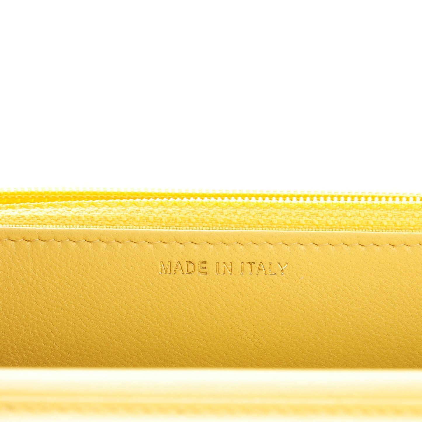 Lambskin Chevron Wallet On Chain WOC Yellow