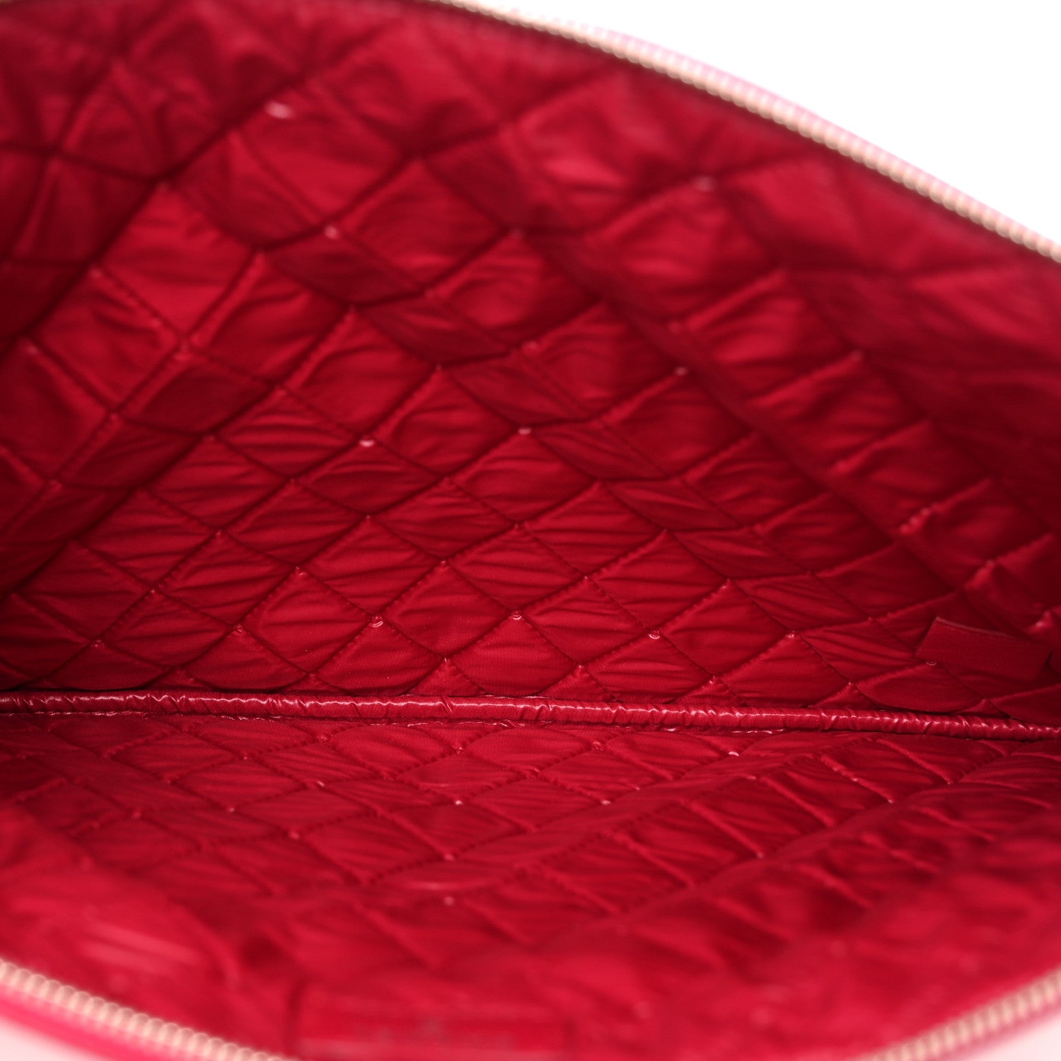 Chanel Sheepskin Quilted Large Vintage Mademoiselle Cosmetic Case Dark Pink 5 of 7