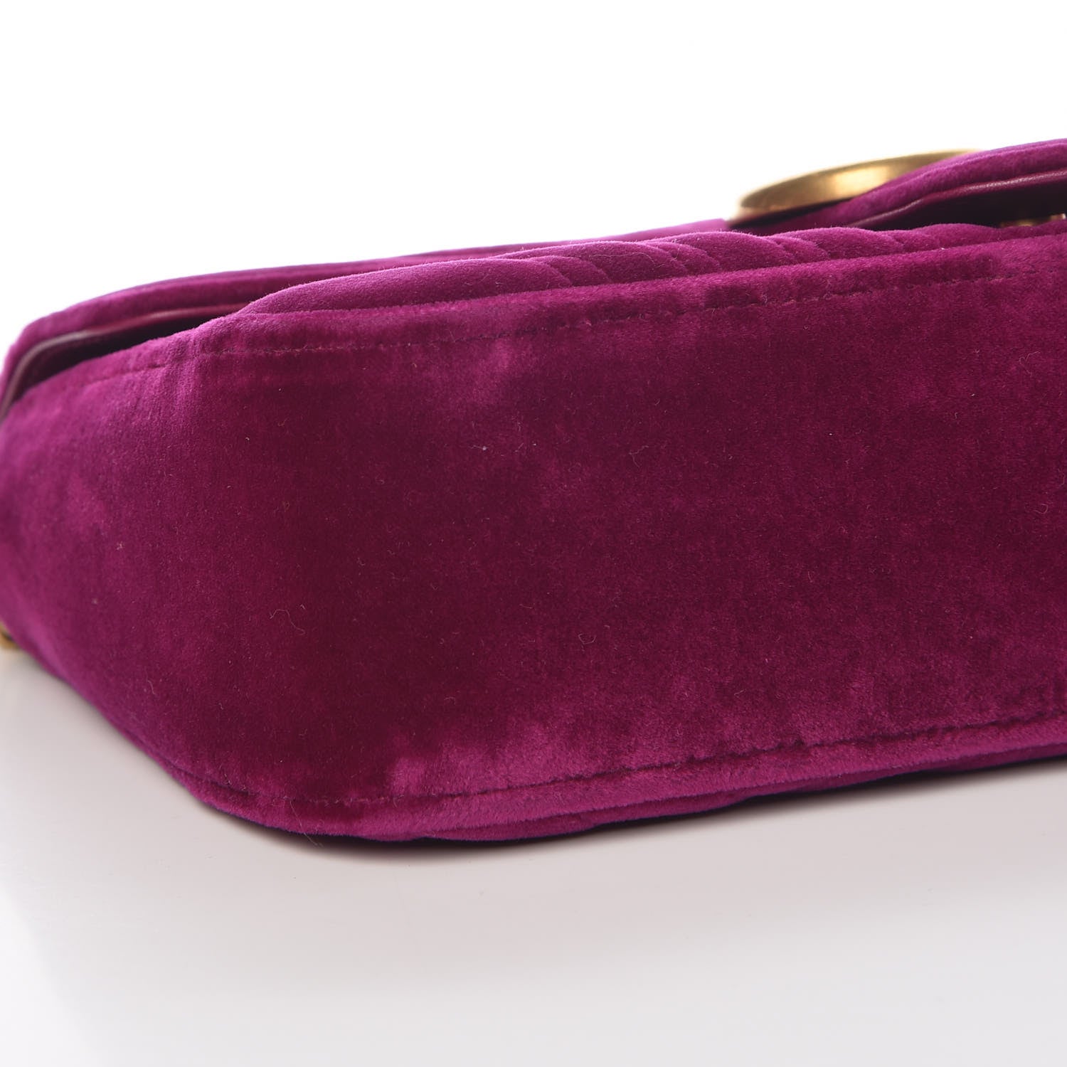 Gucci Velvet Matelasse Small GG Marmont Shoulder Bag Fuchsia Violet Cyclamen 5 of 13