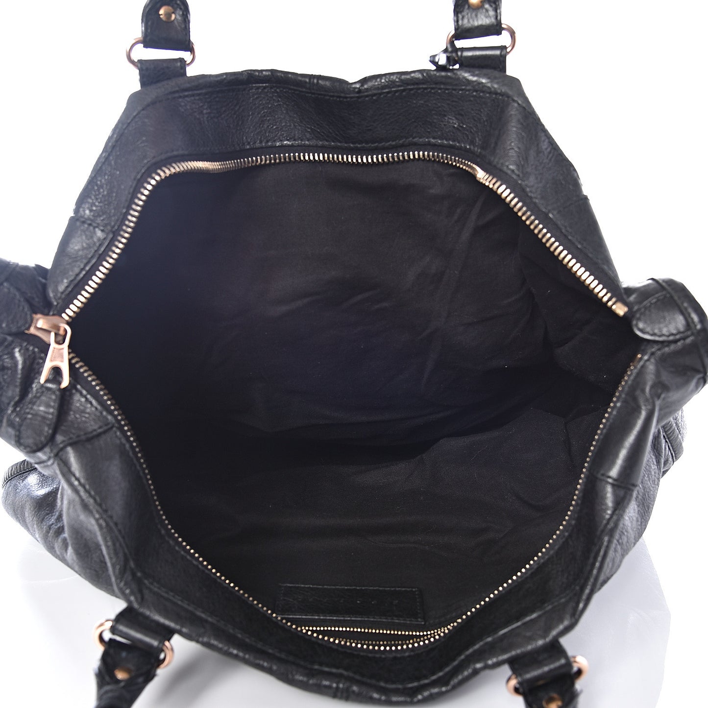 Agneau Giant 12 Rose Gold Hardware Weekender Black