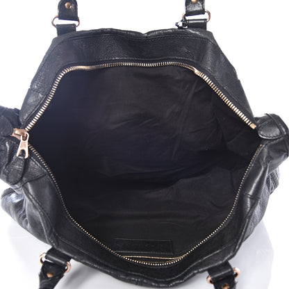 Balenciaga Agneau Giant 12 Rose Gold Hardware Weekender Black 4 of 13