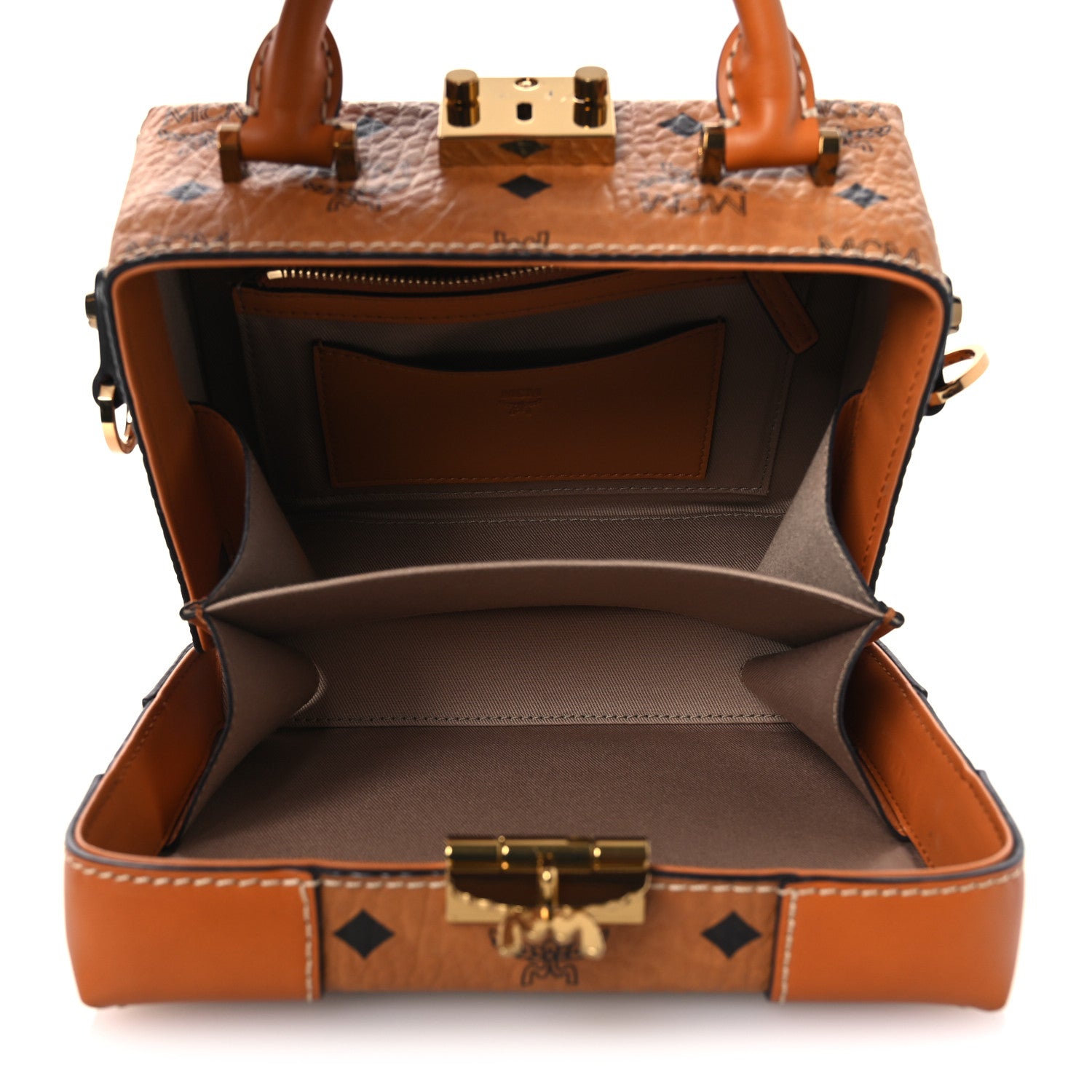 MCM Visetos Soft Berlin Crossbody Cognac 5 of 12