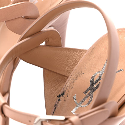 Saint Laurent Calfskin Tribute 105 Platform Sandals 37 Beige 4 of 12