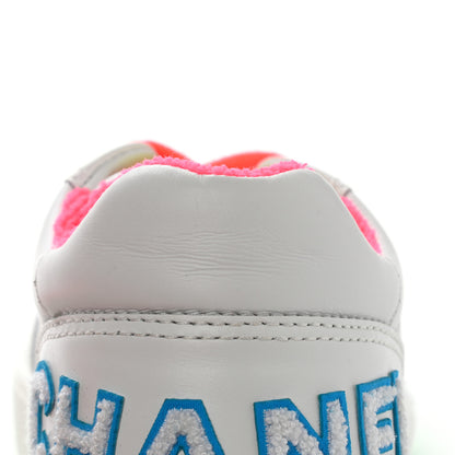 Chanel Calfskin Womens Logo Sneakers 38 White Multicolor 9 of 10