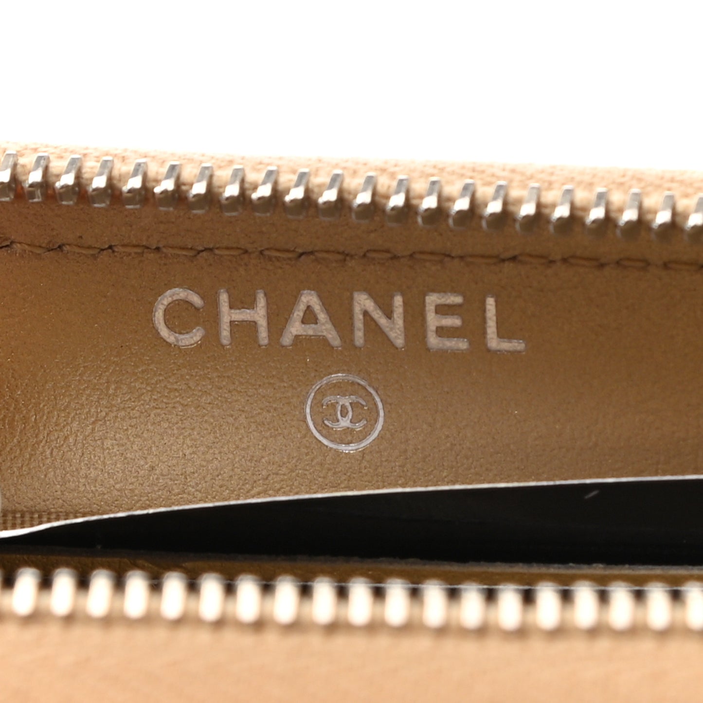 Metallic Lambskin Star Embossed Medium Zip Around Wallet Gold