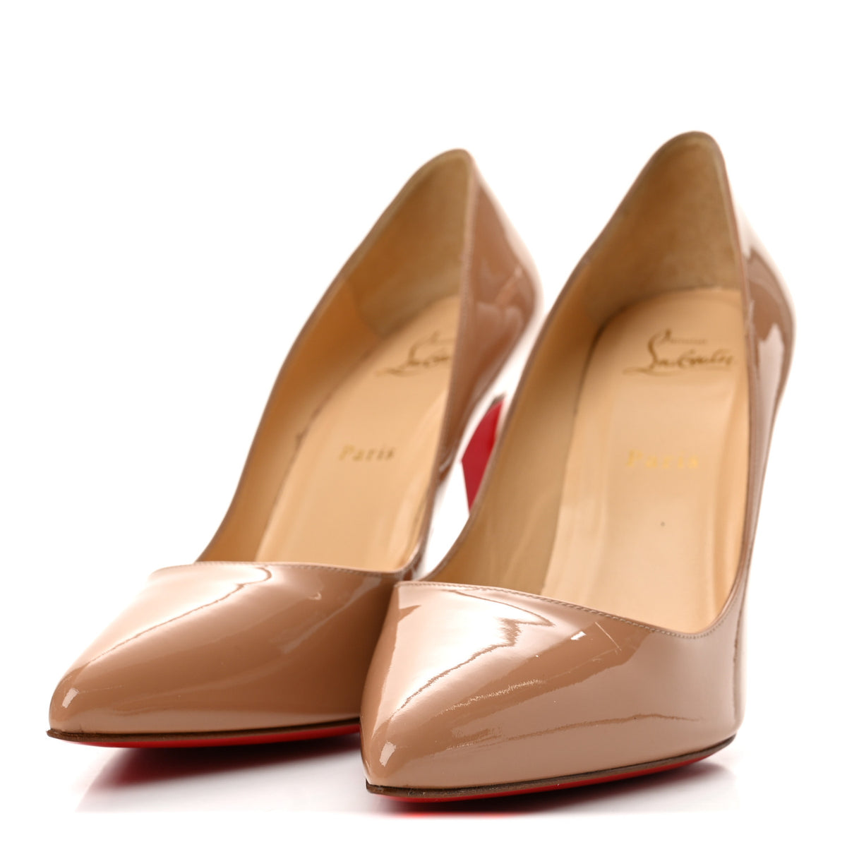 Christian Louboutin Patent Pigalle Follies 100 Pumps 40.5 Nude 4 of 9